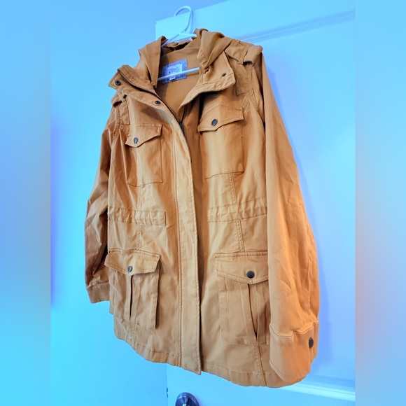 Water-Resistant Hooded Anorak Jacket - Amber - Picture 5 of 8